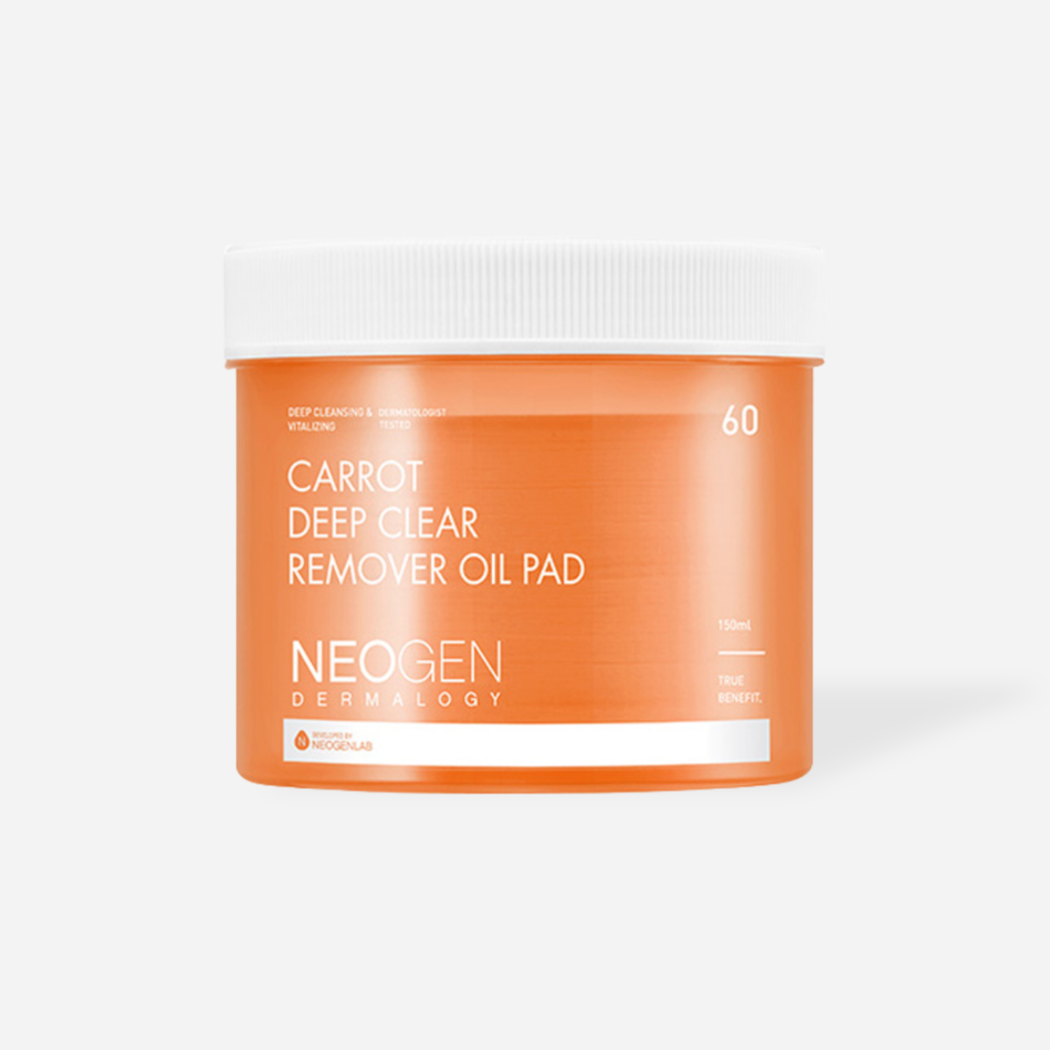 Neogen Dermalogy Carrot Deep Clear Remover Oil Pad 150 ml (60 ea) | OoshTush | K-Beauty | Korean Skincare