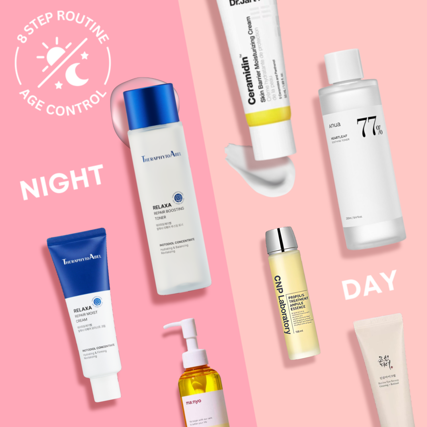 8-Step Age Control Skincare Routine Morning & Night