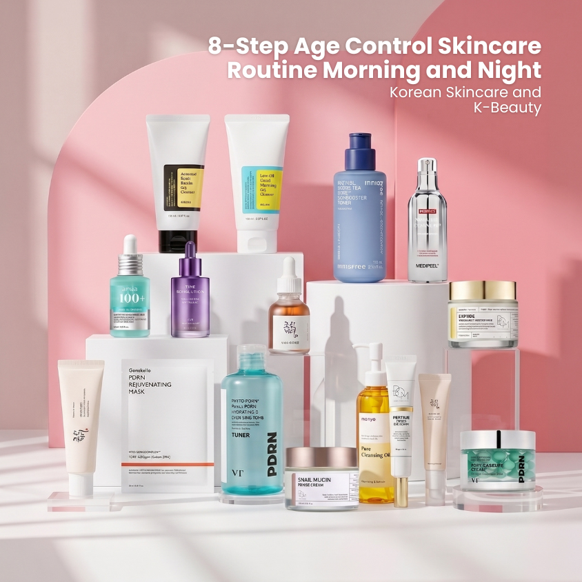 8-Step Age Control Skincare Routine (Morning & Night) | OoshTush | K-beauty | Global Free Shipping Available