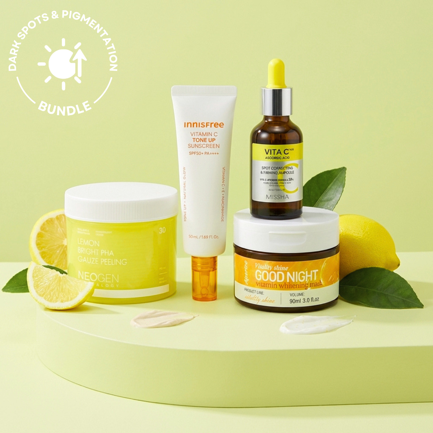Nacific Phyto Niacin Brightening Essence, Goodal Green Tangerine Vita-C Dark Spot Care Pad, vitamin serum, moisturizing cream. Dark Spots & Pigmentation Bundle. OoshTush.com is the leading Korean skincare and makeup eCommerce platform, offering a div