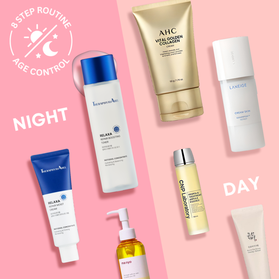8-Step Age Control Skincare Routine Morning & Night