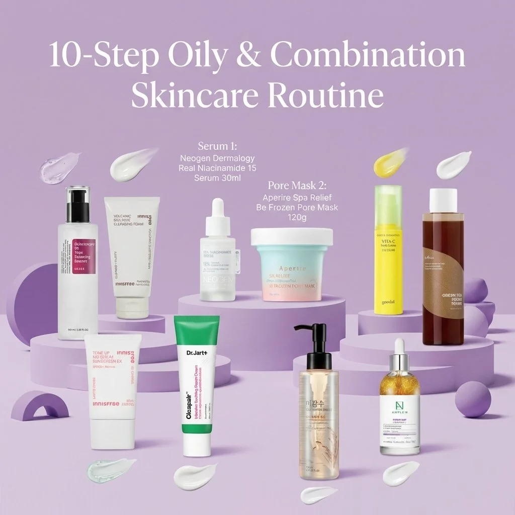 10-Step Ultimate Radiance Skincare Routine Normal/Dry & Oil/Combination Skin | OoshTush | K-beauty