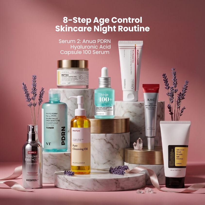 8-Step Age Control Skincare Routine Morning & Night