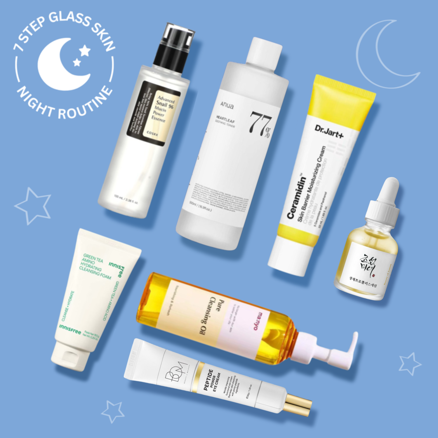 7-Step Glass Skin Routine (Morning & Night) | OoshTush | K-beauty | Free Shipping Over $40 USD