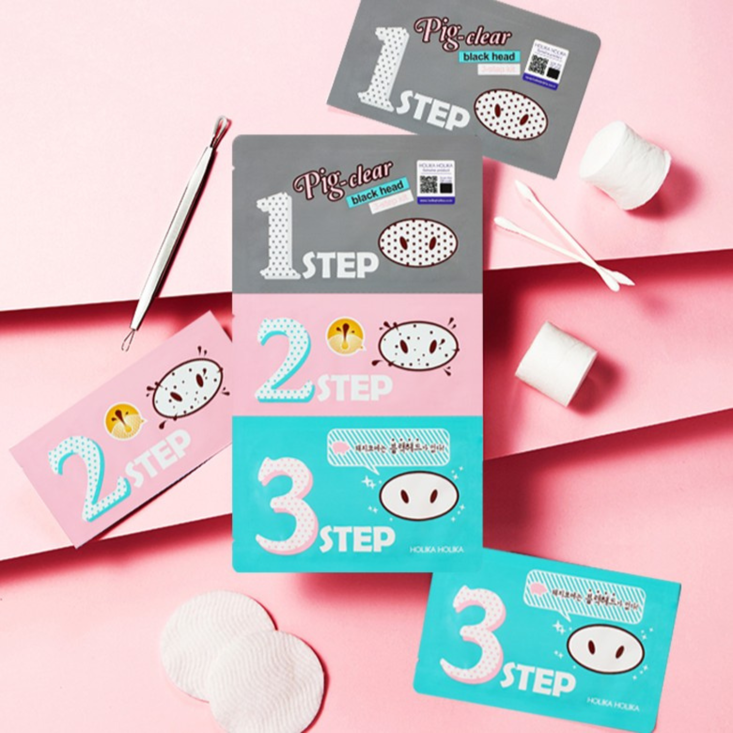 Holika Holika Pig Nose Clear Blackhead 3 Step Kit 7g (5 ea) | OoshTush | K-beauty