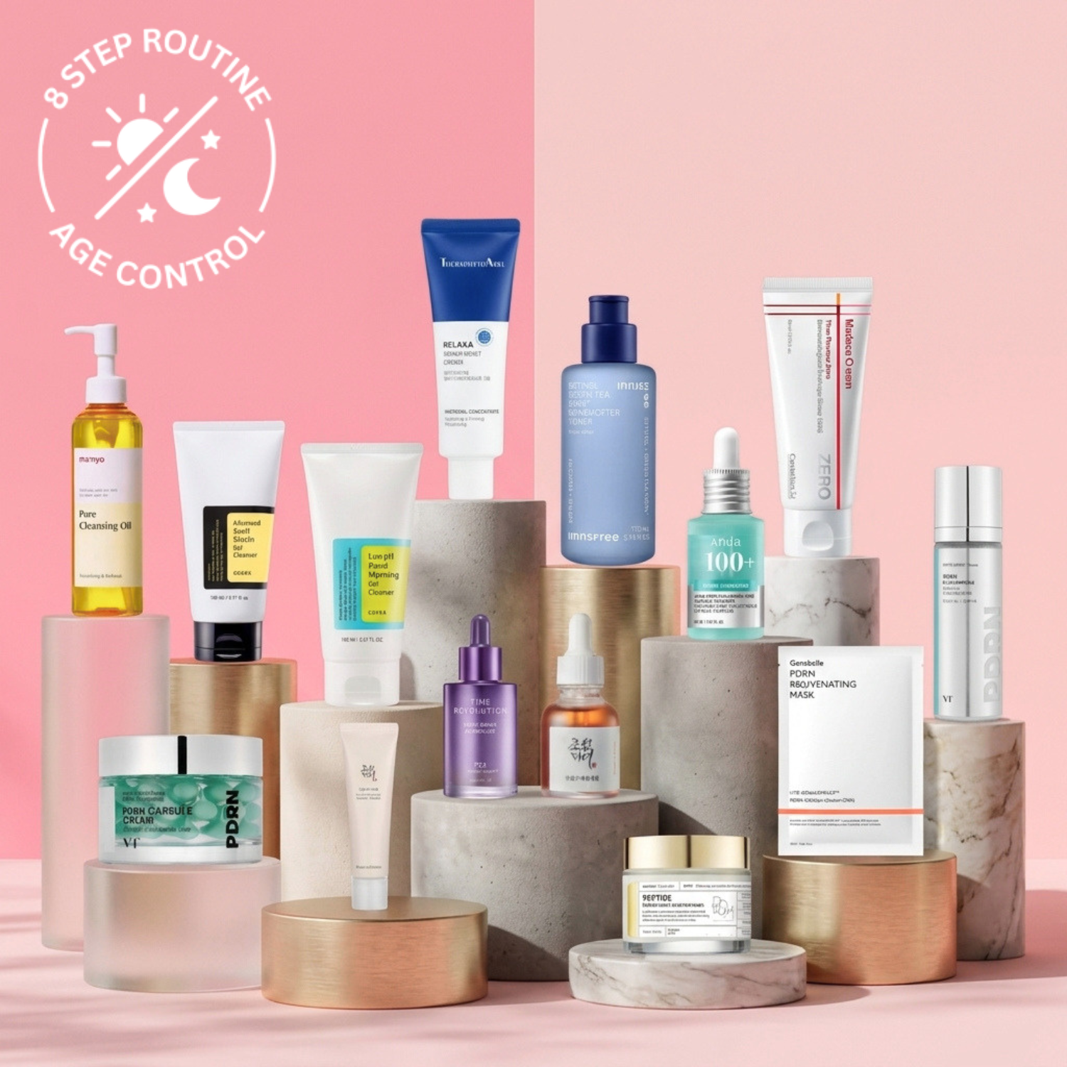 8-Step Age Control Skincare Routine Morning & Night