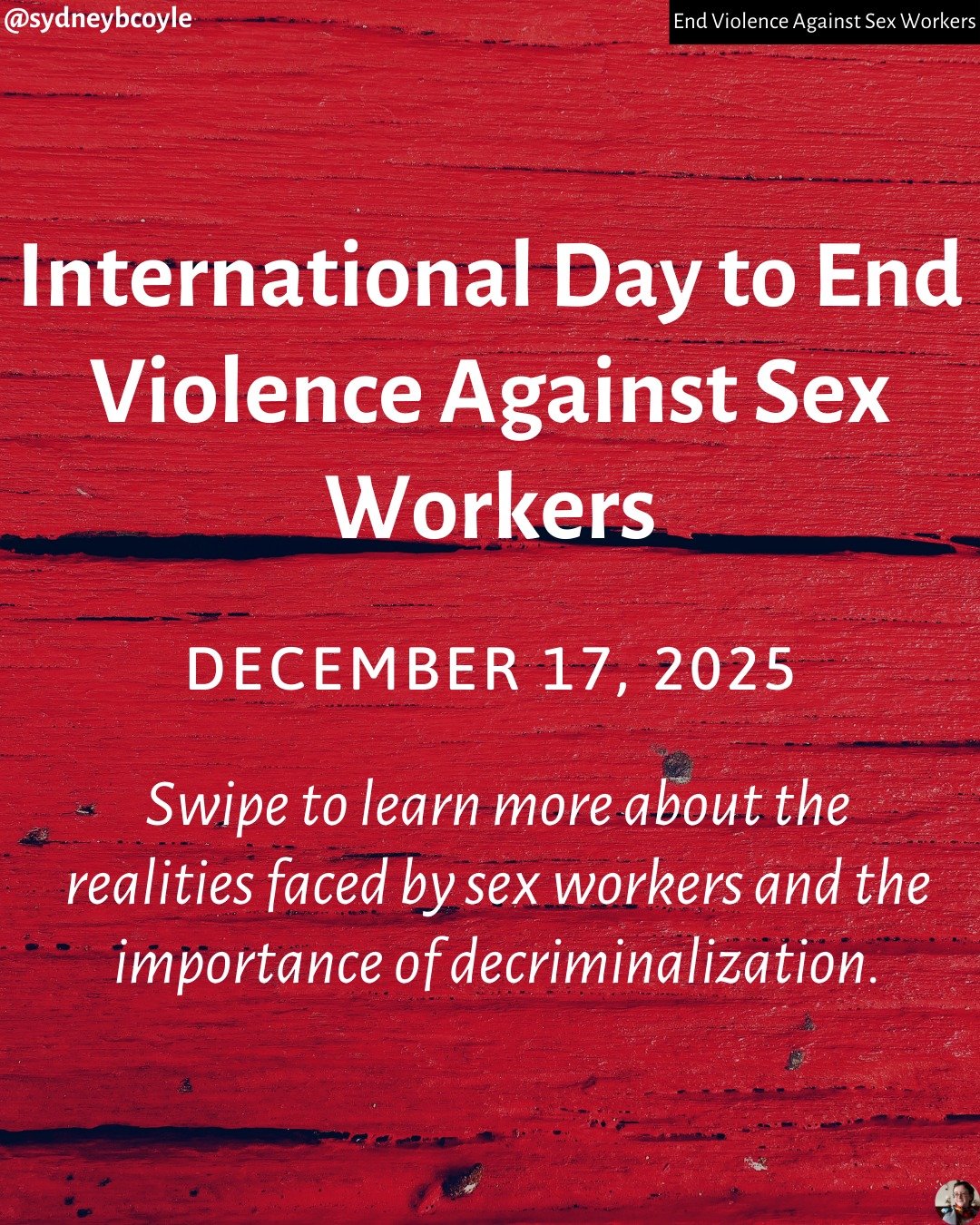Today is the International Day to End Violence Against Sex Workers. Swipe to learn more about the importance of decriminalization of sex work, and standing up for sex workers.

#endsexworkviolence
#violenceagainstsexworkers
#decriminalizesexwork