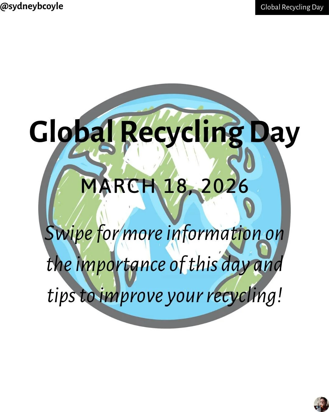 Recycling is one of the simplest ways that we can care for the environment. Swipe to learn some strategies to improve your recycling game!

#globalrecyclingday
#recyclingday
#reducereuserecycle