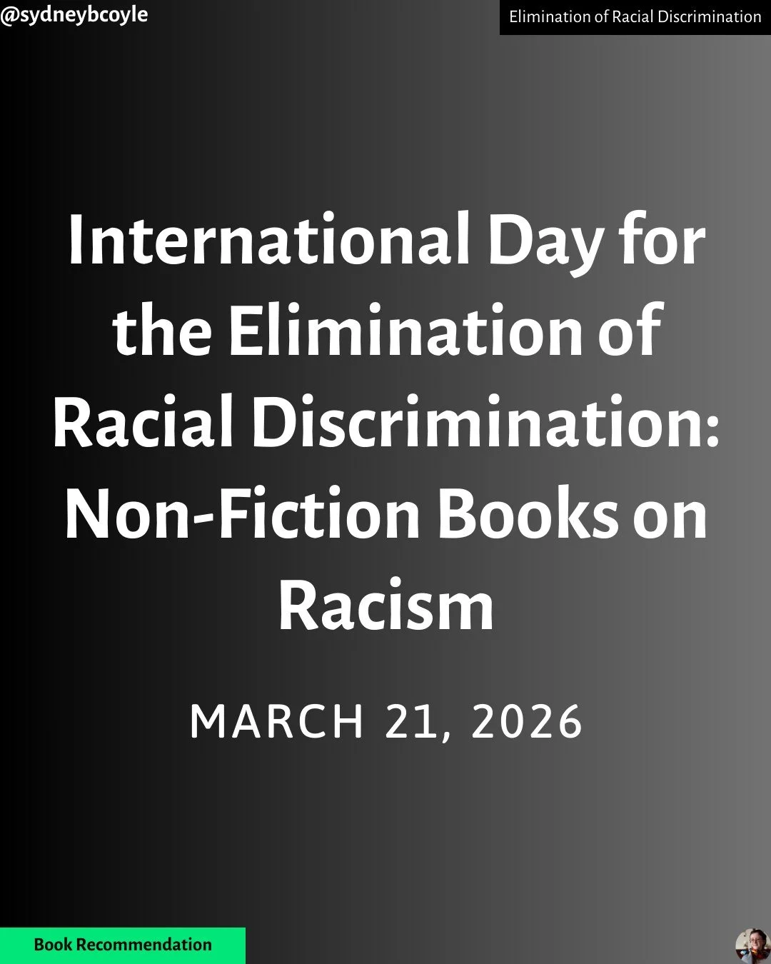 Today is the International Day for the Elimination of Racial Discrimination! It's up to all of us, especially those of us who are white, to be actively anti-racist. Thus, check out my top recommended books on anti-racist action.

#antiracism
#elimina