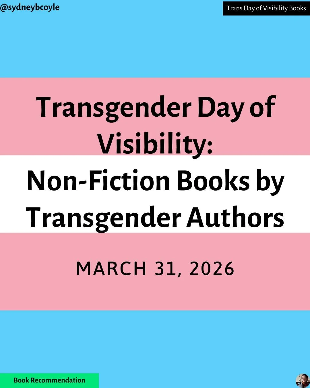 Since yesterday I shared some fiction books featuring trans characters, today I want to share my top non-fiction books by trans authors in honour of Trans Day of Visibility. 

#transgenderbooks
#transgenderauthor
#transdayofvisibility
#transvisibilit