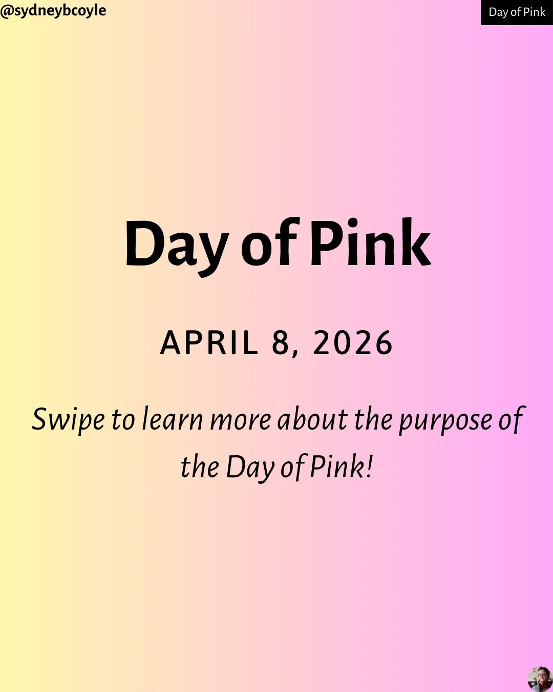 Don't forget to wear pink today! This is a visible sign of our commitment to stand up against homophobic and transphobic bullying, and work to build a more inclusive and diverse world for everyone.

#dayofpink
#pinkday
#antibullying