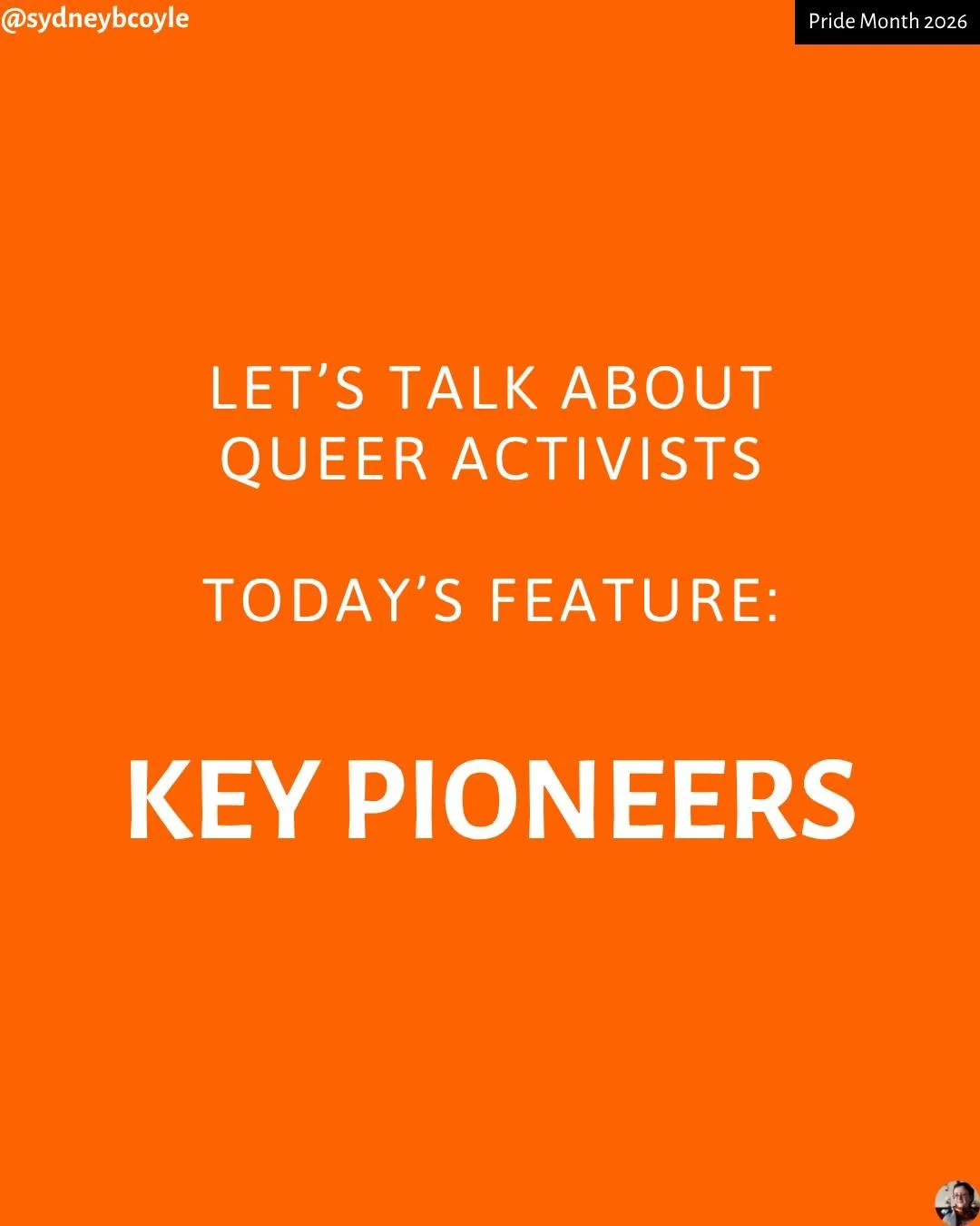 It's Thursday, so I want to share some of the amazing queer activists and role models. Specifically, three pioneers for queer and trans rights and knowledge.

#lgbtqactivists
#lgbtqpioneers
#queeractivists
#lgbtqhistory
#queerhistory
#pridemonth
#pri