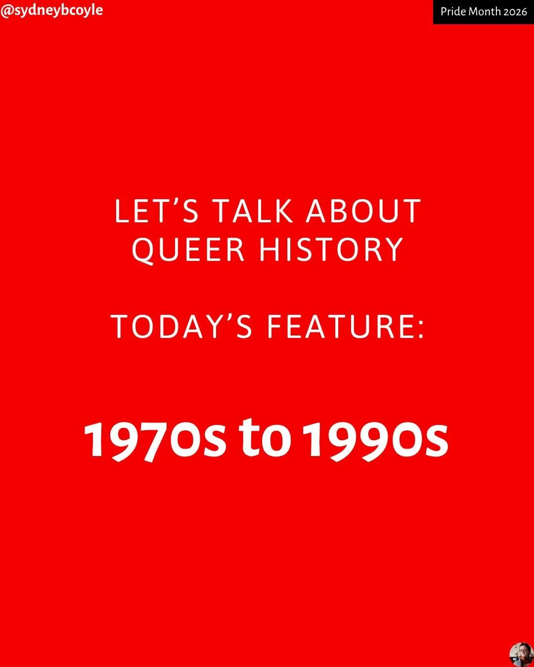 Time for some more queer history! Since last week we chatted about before the 1970s, let's look at the 1970s to 1990s and key moments in Canada. 

#queerhistory
#lgbtqhistory
#pridemonth
#pride
#pride2026
#queer
#trans