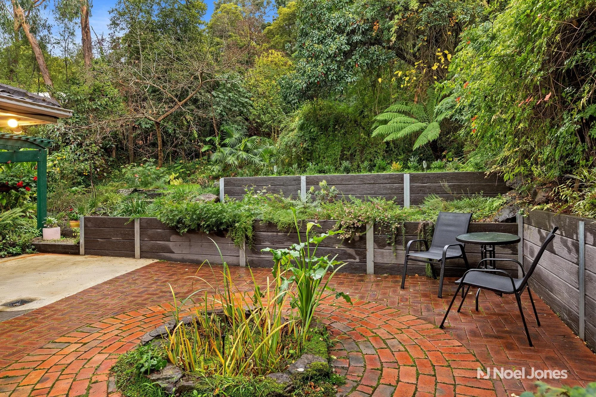 Spectacular half-acre landscaped gardens at 9 Faull Close featuring terraced design, tranquil pond, vegetable patch and winding pathways - a private oasis in the heart of Croydon North's premium residential precinct
