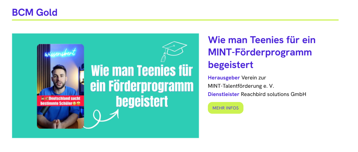 Gold für plus-MINT: Unsere MINT-Kampagne gewinnt renommierten Marketingpreis