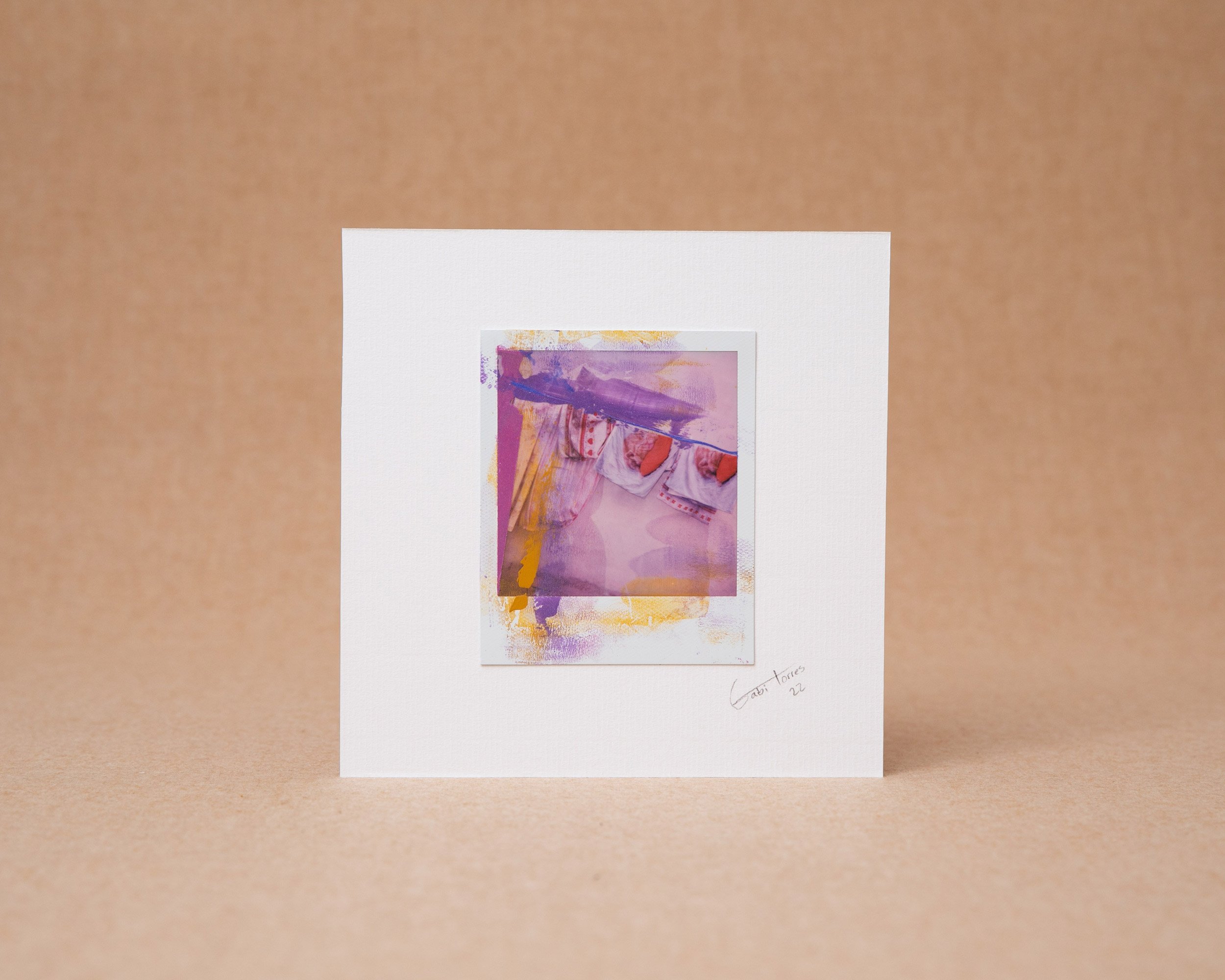 Abstract Painting on Polaroid - Fine Art SOLD