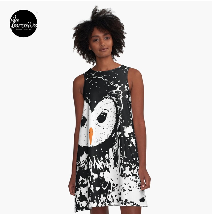I'm Innocent Tawny Owl A-line dress.jpg