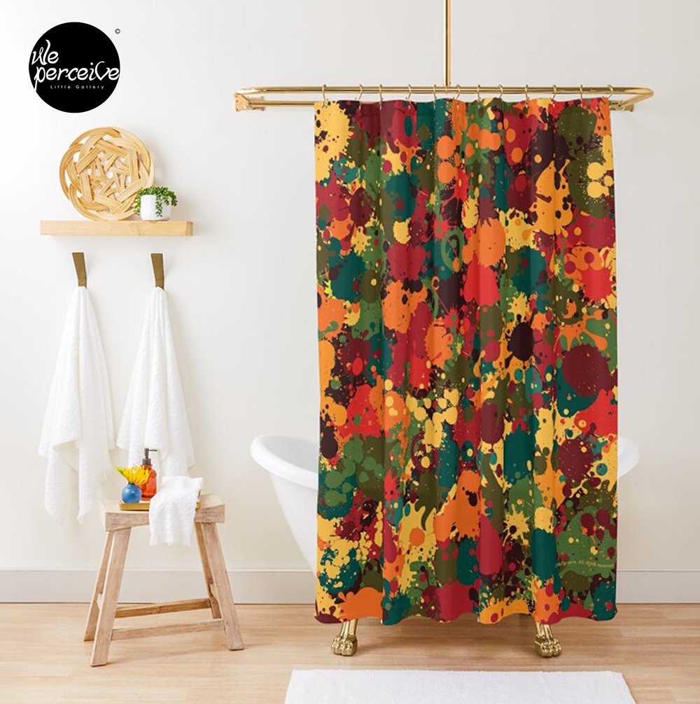 Abstract Expressionism Jackson Pollock Dripping and Pouring in African Style shower curtain front.jpg