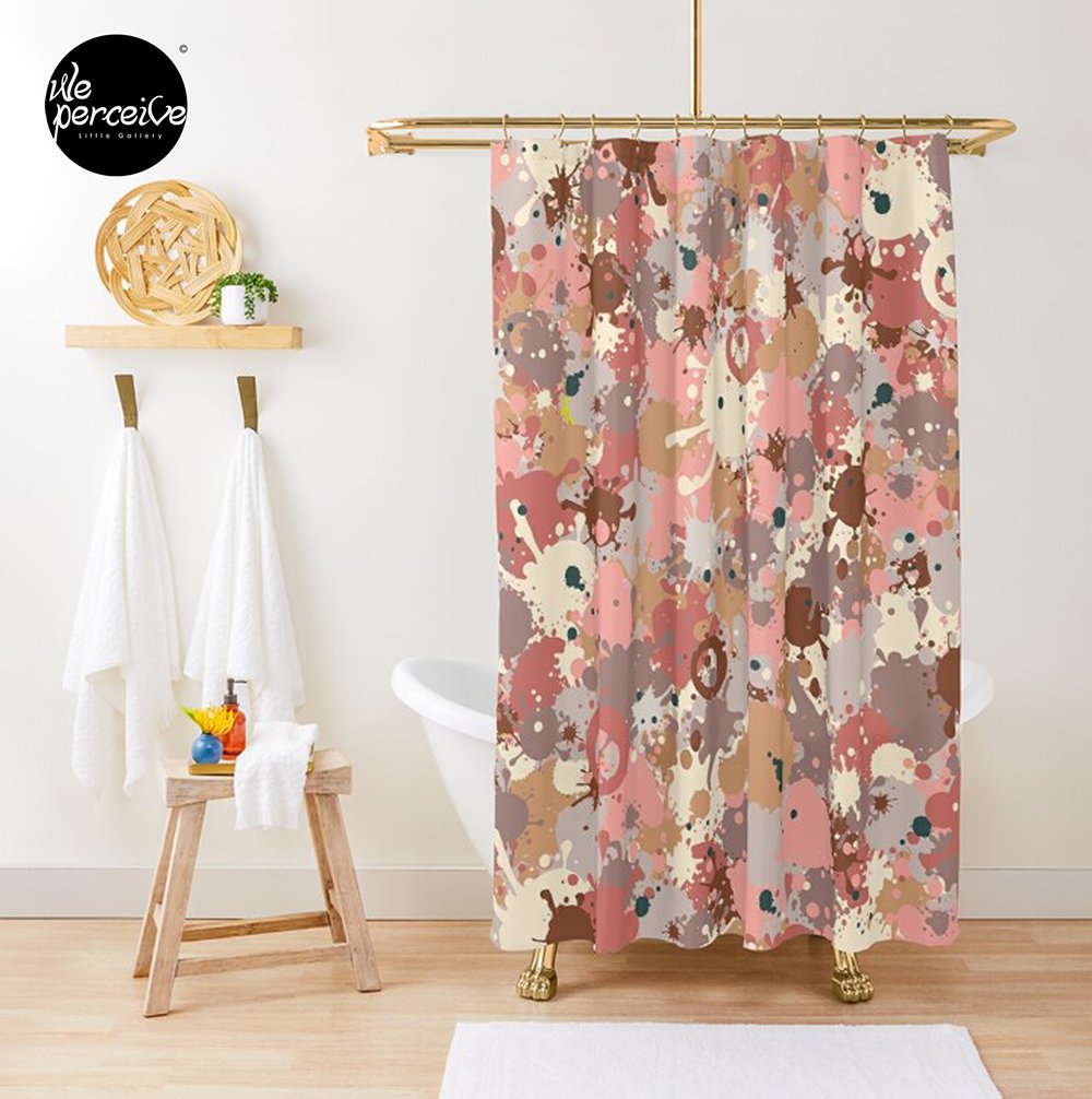 Abstract Expressionism Jackson Pollock Dripping and Pouring in Earth Tone shower curtain front.jpg