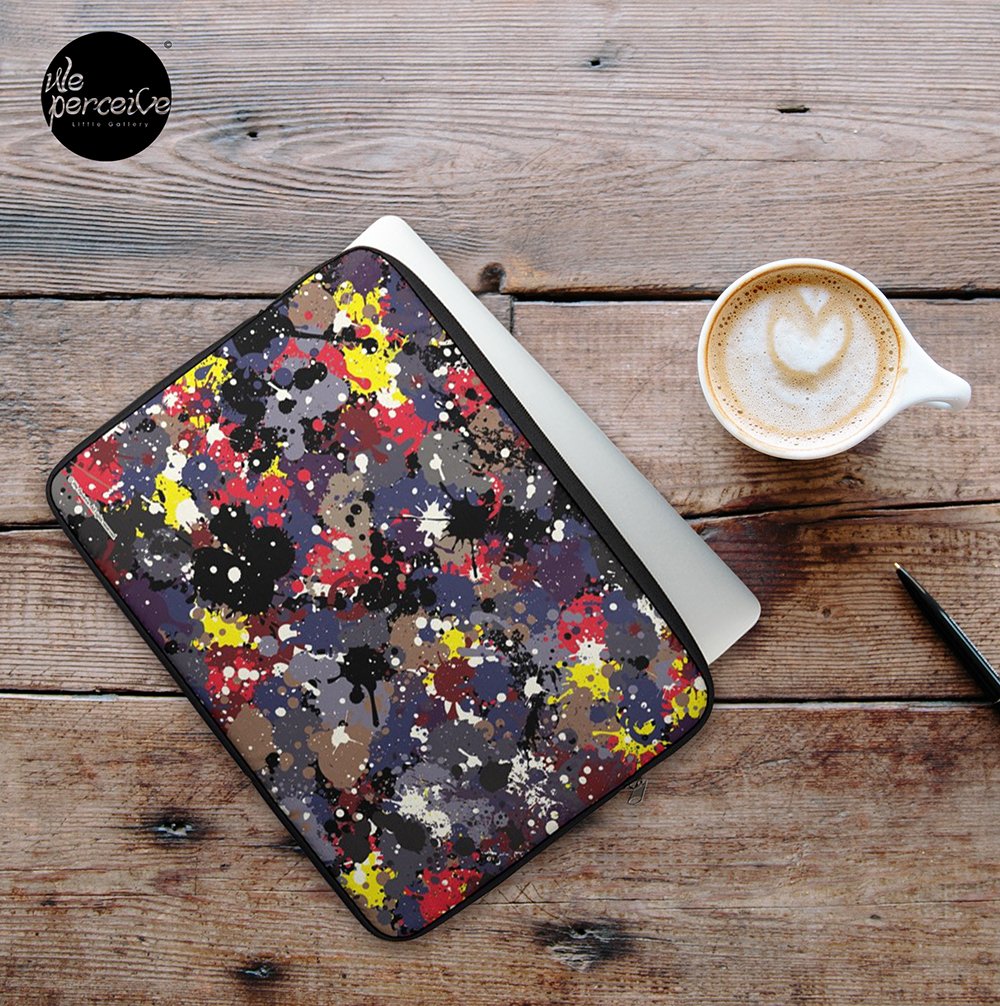 Abstract Expressionism Jackson Pollock Dripping and Pouring Original in Primary Colors laptop sleeve.jpg