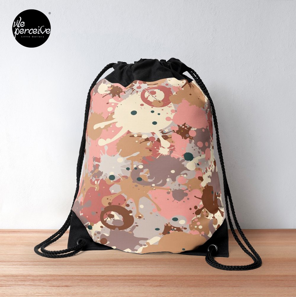 Abstract Expressionism Jackson Pollock Dripping and Pouring in Earth Tone drawstring bag.jpg