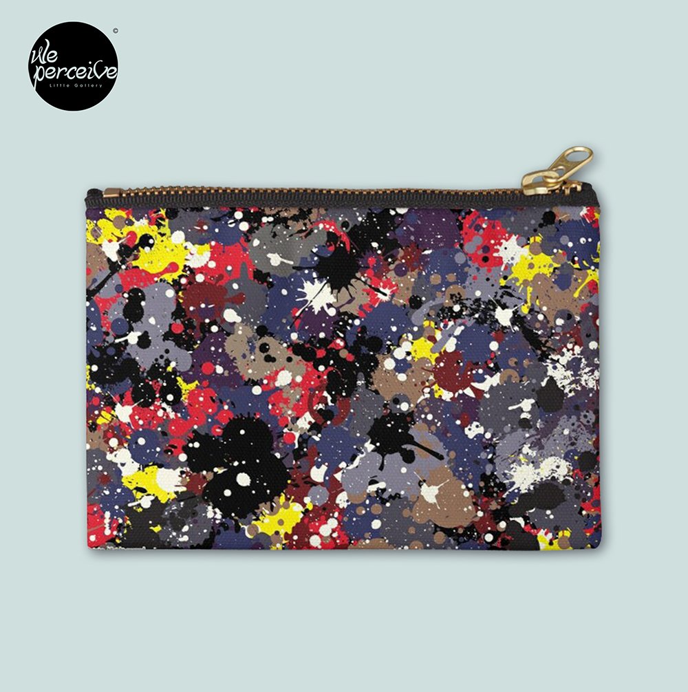 Abstract Expressionism Jackson Pollock Dripping and Pouring Original in Primary Colors zipper pouch.jpg