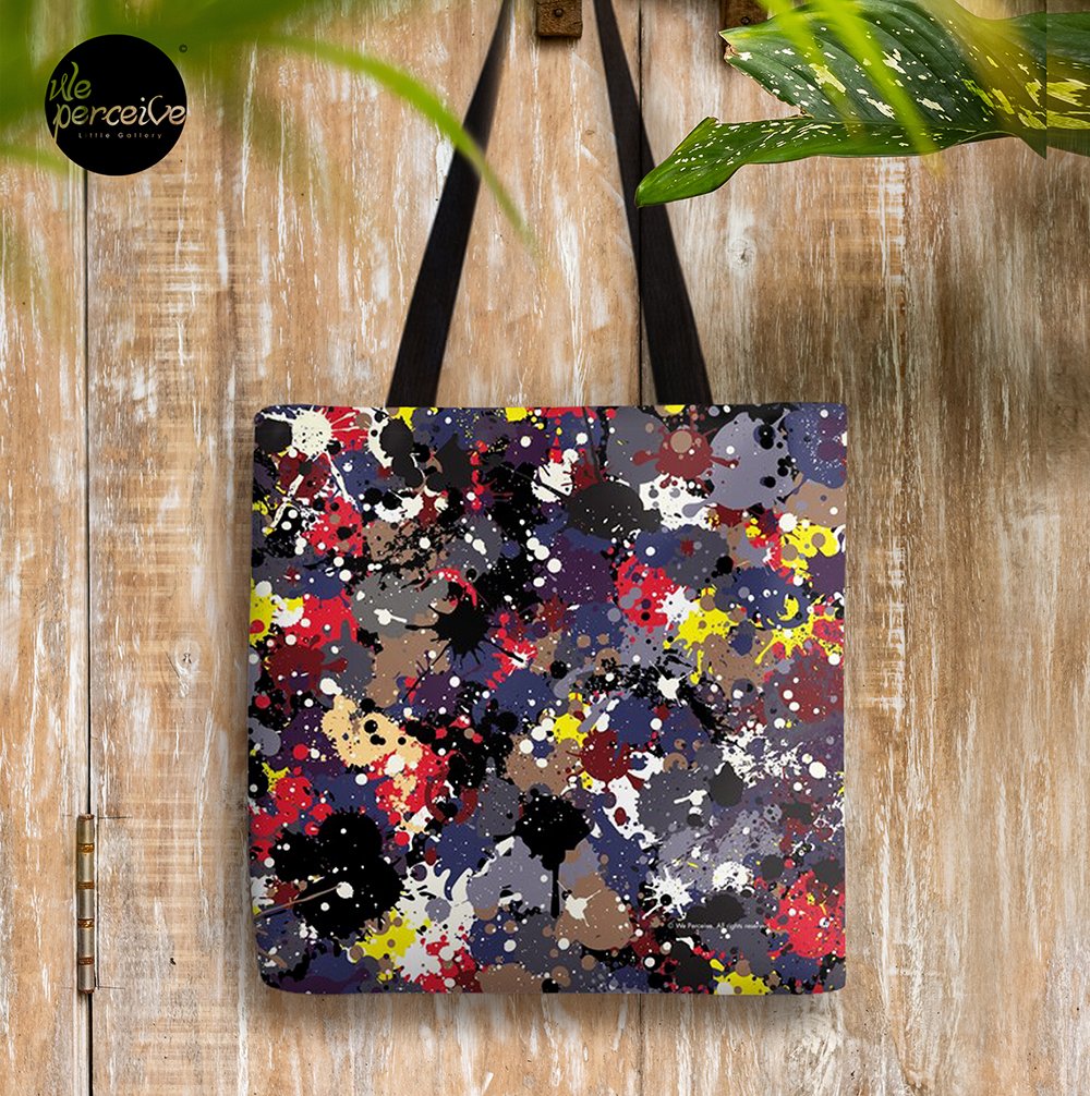 Abstract Expressionism Jackson Pollock Dripping and Pouring Original in Primary Colors tote bag.jpg