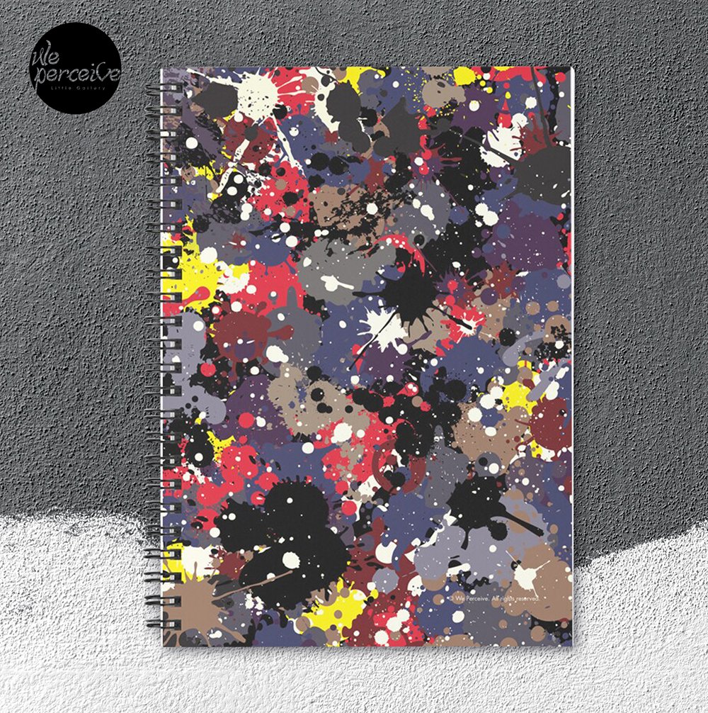 Abstract Expressionism Jackson Pollock Dripping and Pouring Original in Primary Colors spiral notebook.jpg