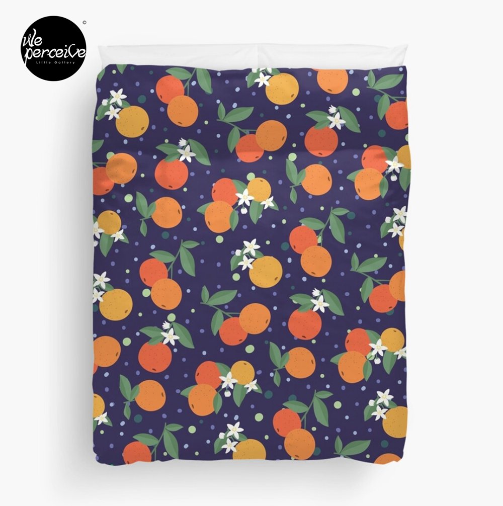 Fruity Spirit Collection Orange Garden in Midnight Romance duvet cover queen size.jpg