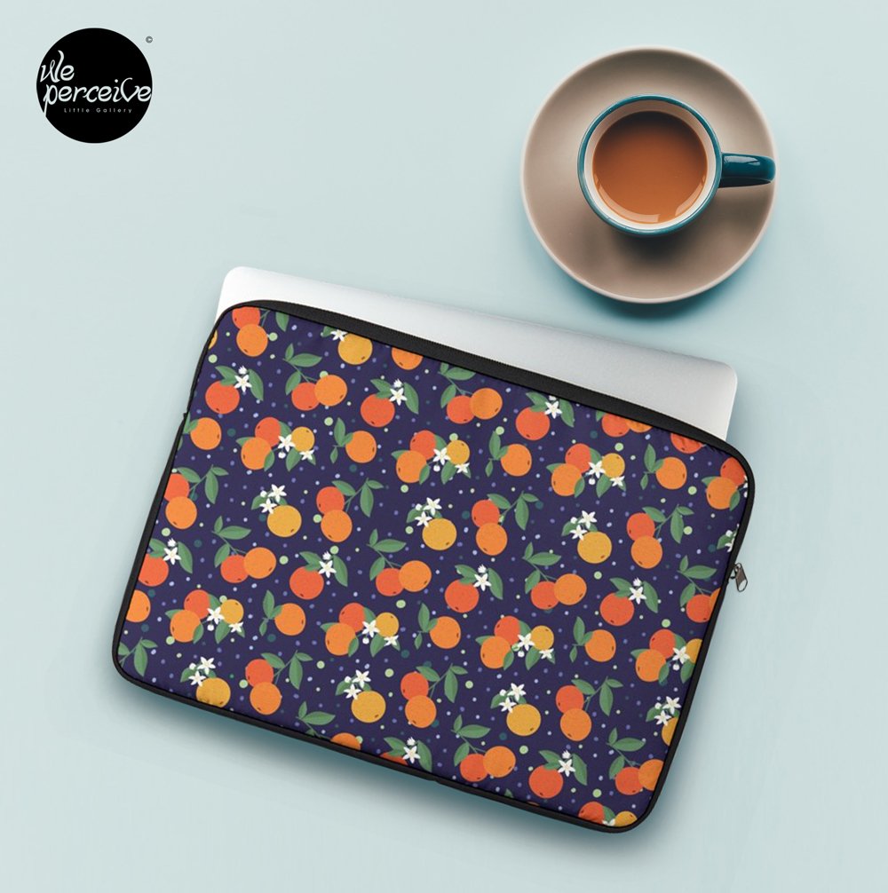 Fruity Spirit Collection Orange Garden in Midnight Romance laptop sleeve.jpg