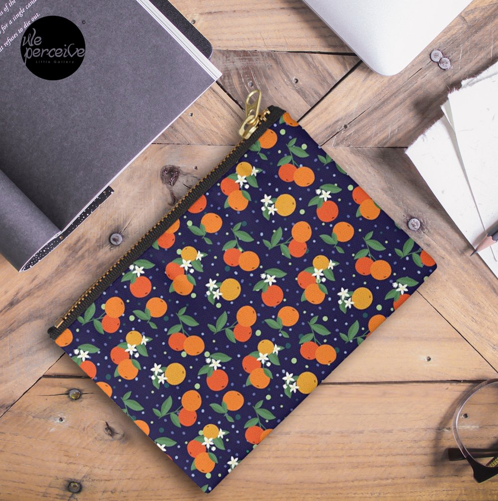 Fruity Spirit Collection Orange Garden in Midnight Romance zipper pouch.jpg
