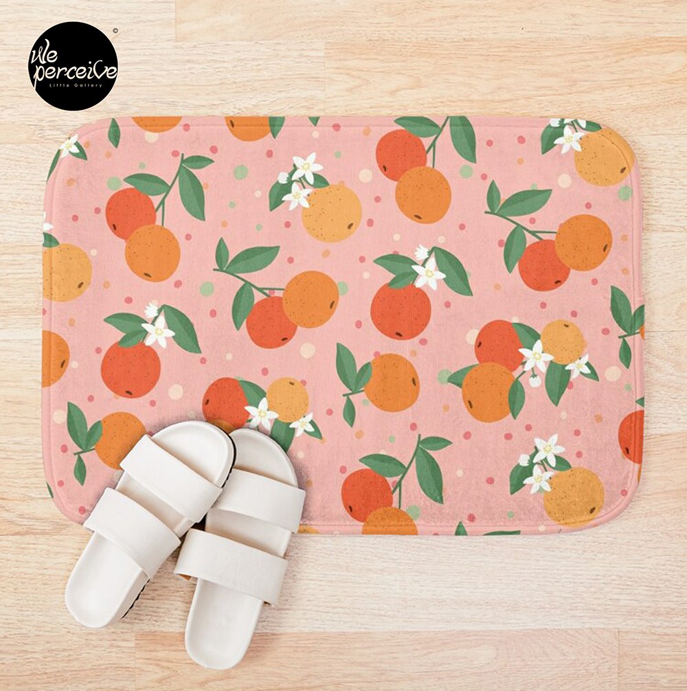 Fruity Spirit Collection Orange Garden in the Fresh Morning bath mat with slippers.jpg