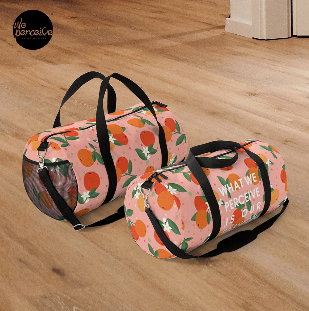 Fruity Spirit Collection Orange Garden in the Fresh Morning duffle bag front and back.jpg
