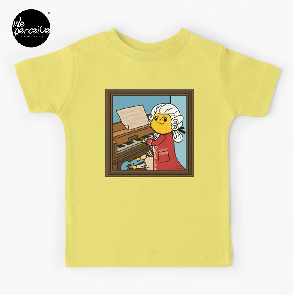 WE PERCEIVE | Bearded Dragon Illustration with Wolfgang Amadeus Mozart Cosplay Kids T-Shirt