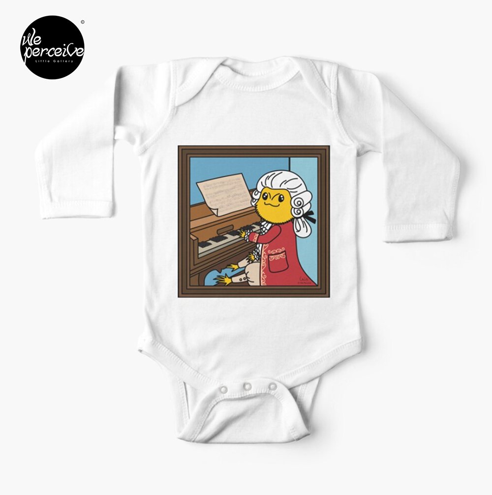 WE PERCEIVE | Bearded Dragon Illustration with Wolfgang Amadeus Mozart Cosplay Baby One-Piece