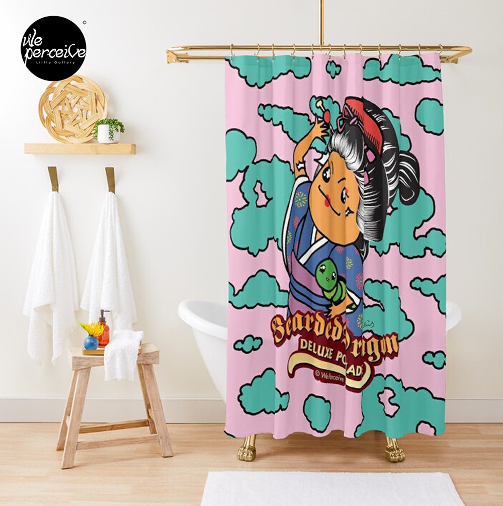 WE PERCEIVE | LIZARD FANATIC - Japanese Style Bearded Dragon Deluxe Pomade Shower Curtain