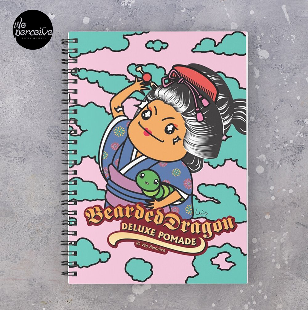 WE PERCEIVE | LIZARD FANATIC - Japanese Style Bearded Dragon Deluxe Pomade Spiral Notebook
