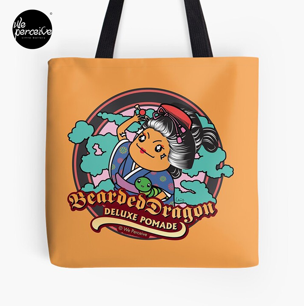 WE PERCEIVE | LIZARD FANATIC - Japanese Style Bearded Dragon Deluxe Pomade Tote Bag