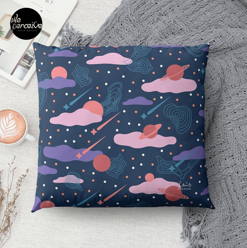 WE PERCEIVE | SURREALISM ART COLLECTION - Conceptual Movement of Universe Space Eternity Throw Pillow