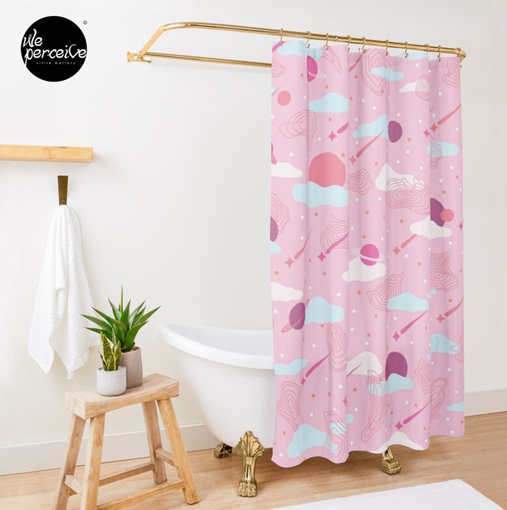 SURREALISM ART COLLECTION - Conceptual Movement of Universe Space Eternity in the Light Shower Curtain