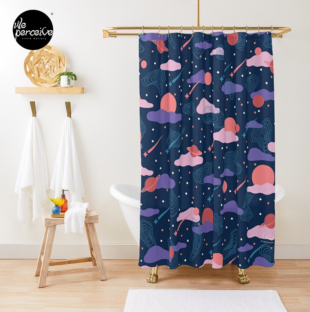 SURREALISM ART COLLECTION - Conceptual Movement of Universe Space Eternity Shower Curtain