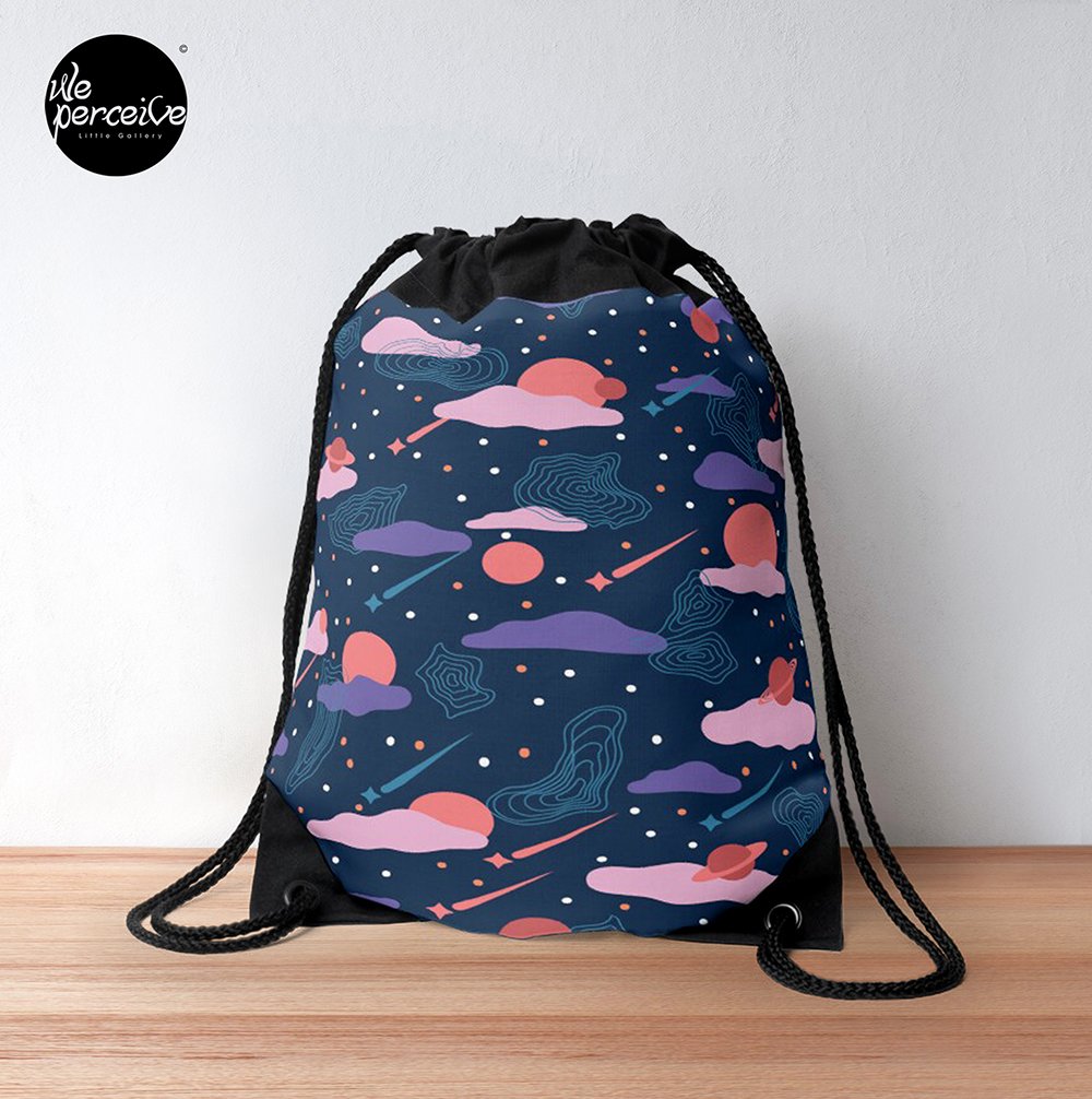 SURREALISM ART COLLECTION - Conceptual Movement of Universe Space Eternity Drawstring Bag