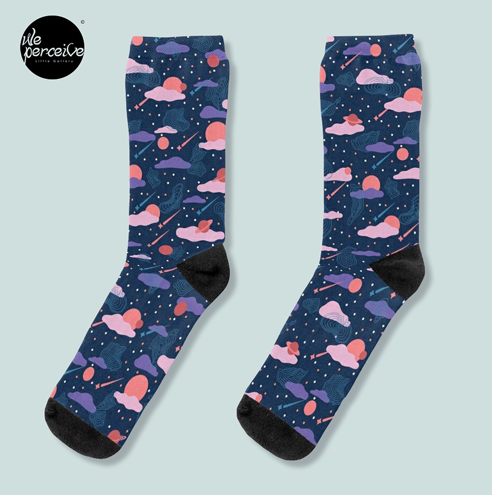 SURREALISM ART COLLECTION - Conceptual Movement of Universe Space Eternity Socks