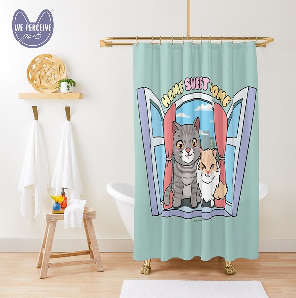 WPP Chubby Meow Space Home Sweet Home shower curtain front.jpg