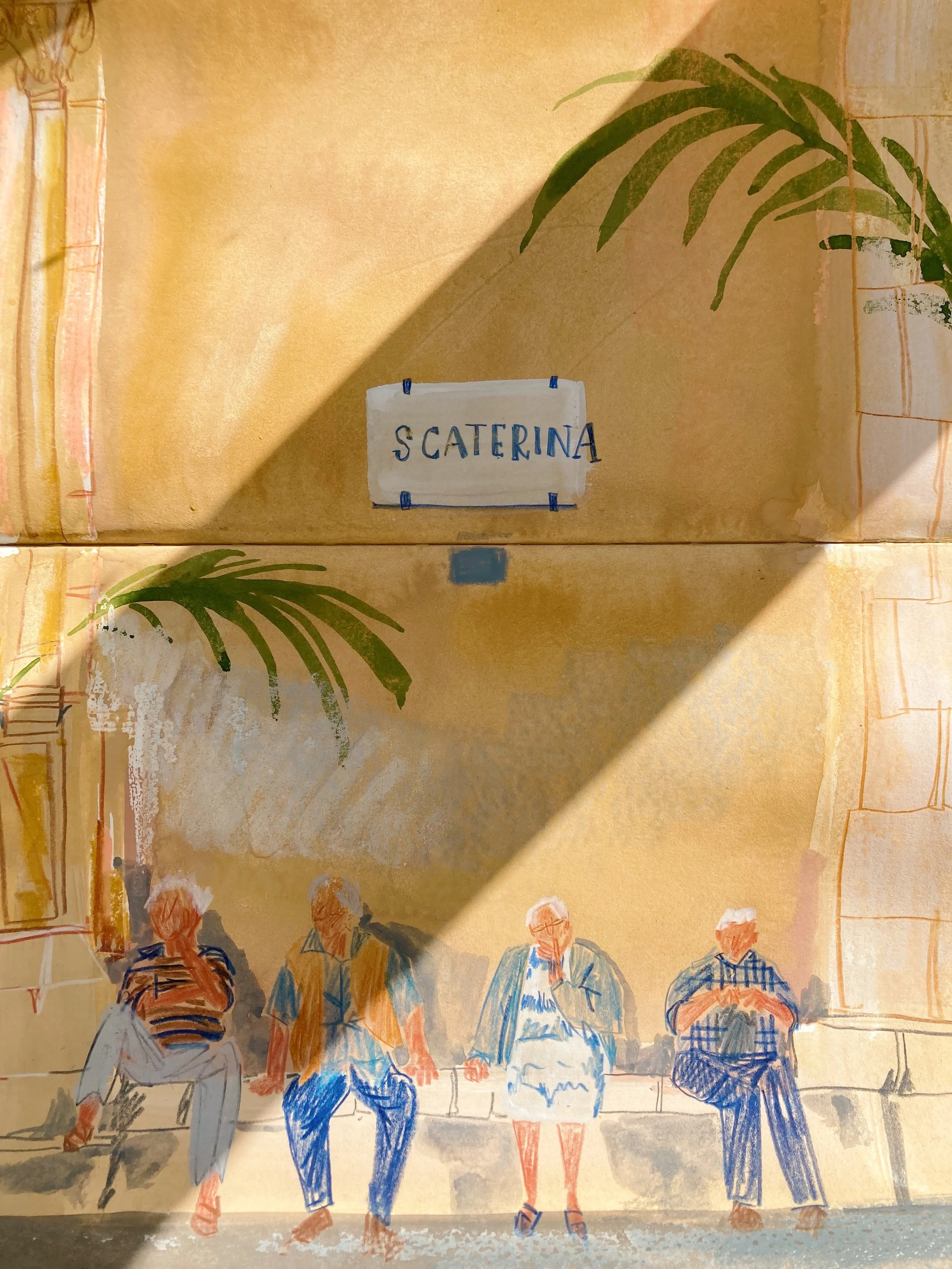 Sketchbook page, illustration by Helen Wallace