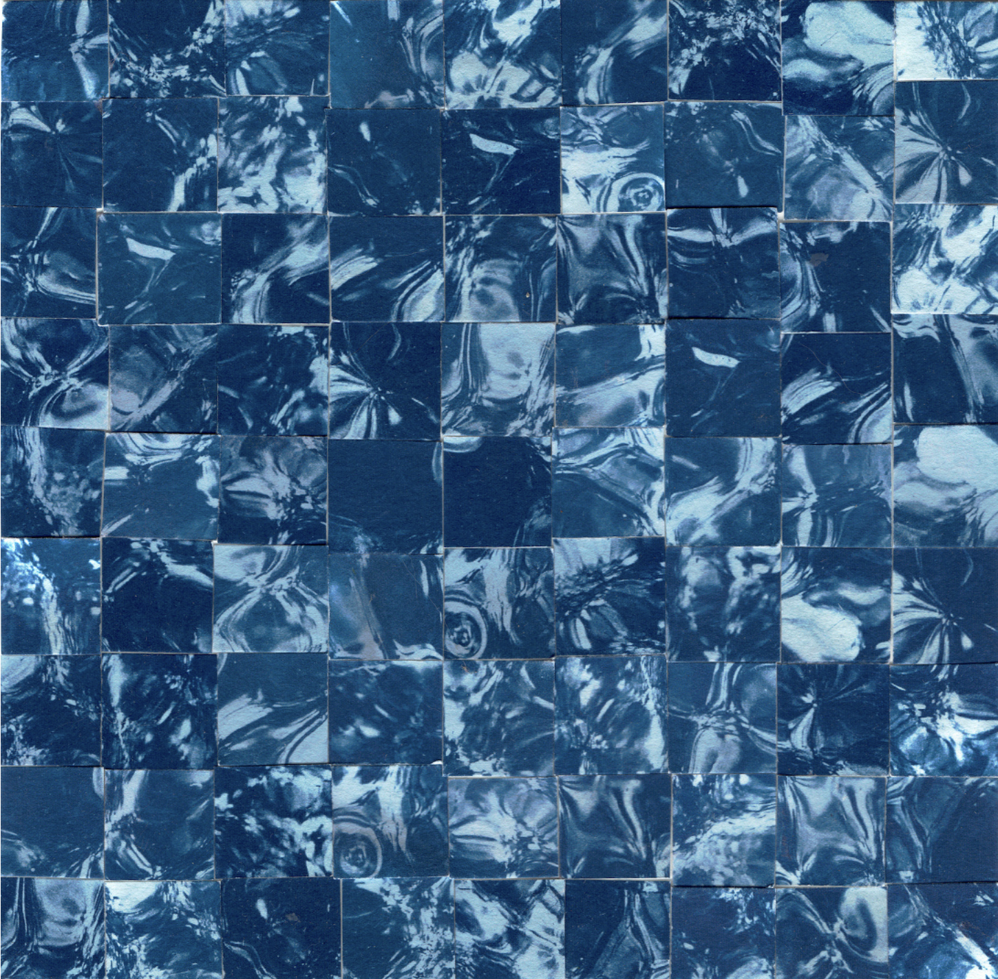 A floral pattern with cream-colored flowers with pink centers and yellow stamens, and orange-brown leaves and stems on a maroon background.