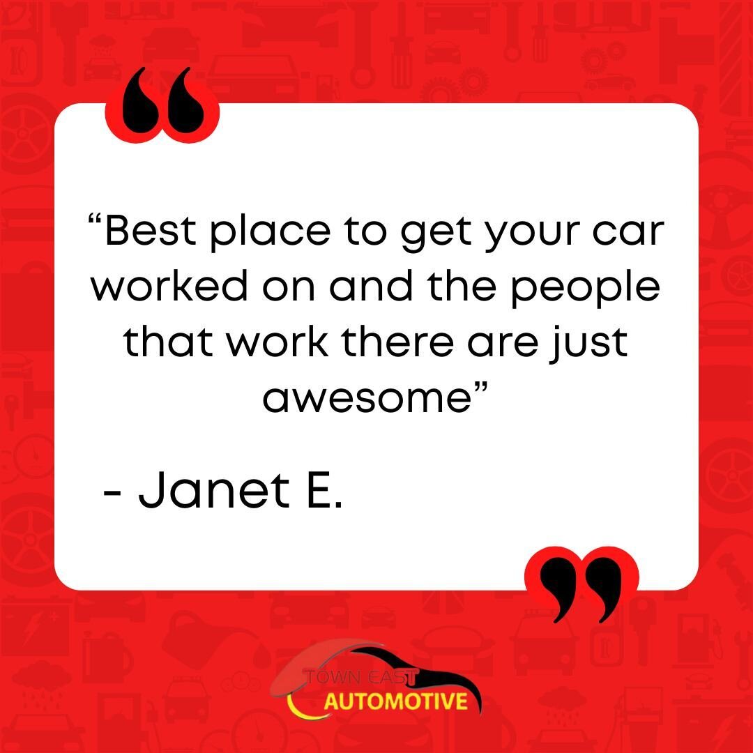 Thank you for your kind words. We are glad that you liked our service Janet!

☎️ (214) 484-7900
📍 2816 Town Centre Dr, Mesquite, TX 75150
💻 towneastautomotive.com
.
.
.
#towneastautomotive #automotiveservices #automotive #autorepair #autoservice #a