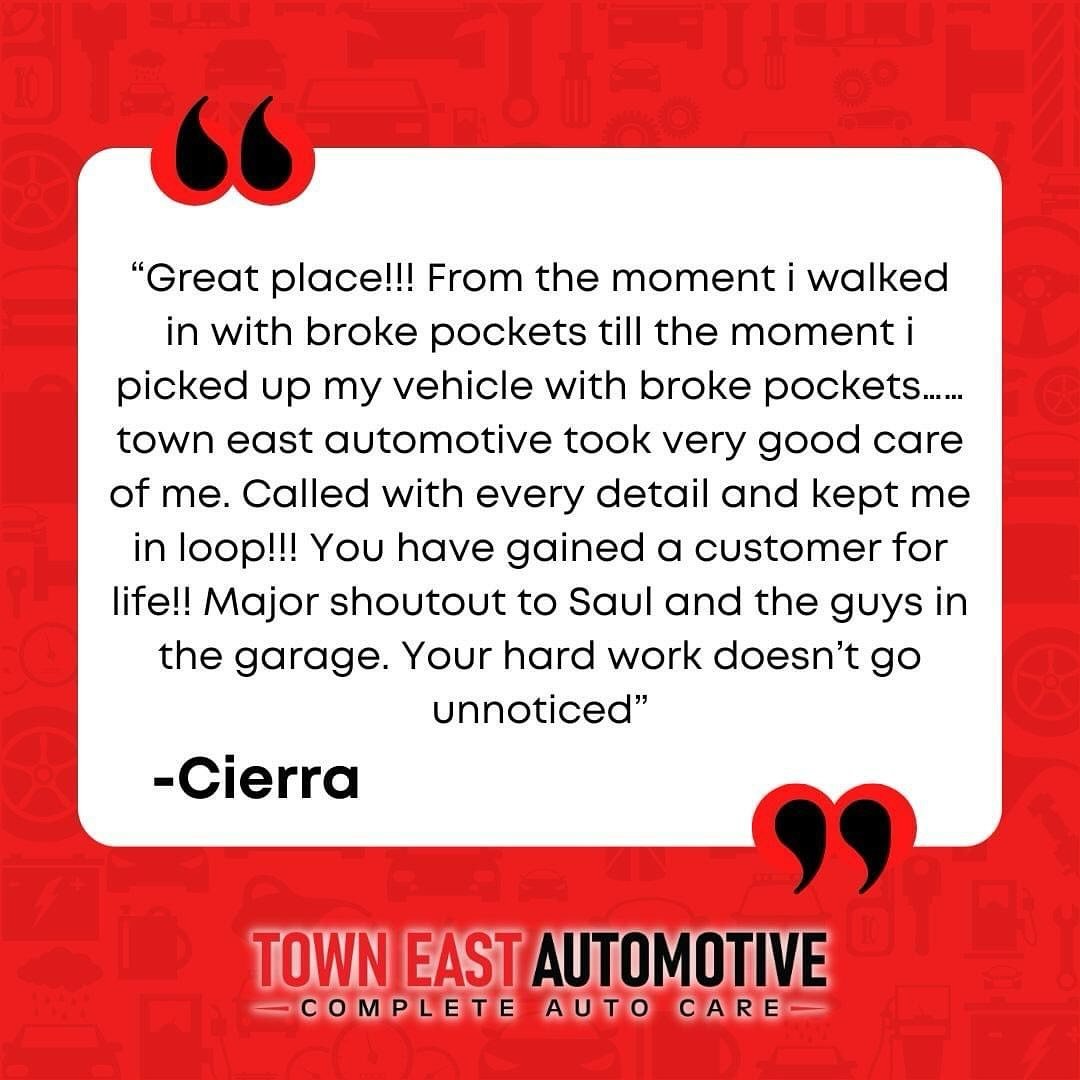 We&rsquo;re thrilled that you had a great experience! Your support means everything to us.

☎️ (214) 484-7900
📍 2816 Town Centre Dr, Mesquite, TX 75150 
💻 towneastautomotive.com
.
.
.
#towneastautomotive #automotiveservices #automotive #autorepair 