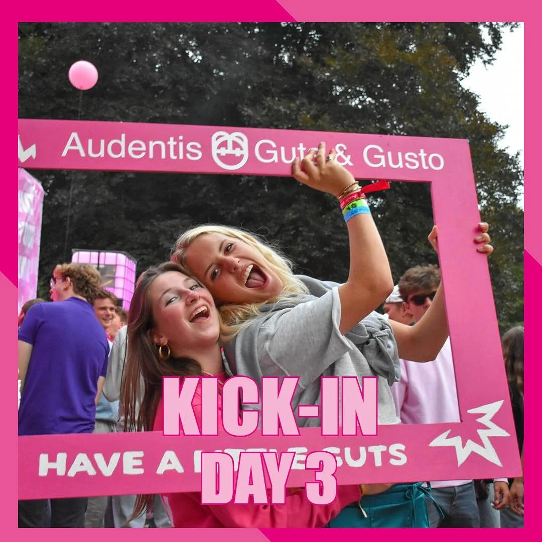 Throwback day 3
Day 3 of the Kick-In has already passed! During the Audentis party we enjoyed performances by Young Dylan and Paxal, after which we had a super fun party at the Audentis pub! No time to lose 🤩

🩷

Throwback dag 3
Het is alweer dag 3