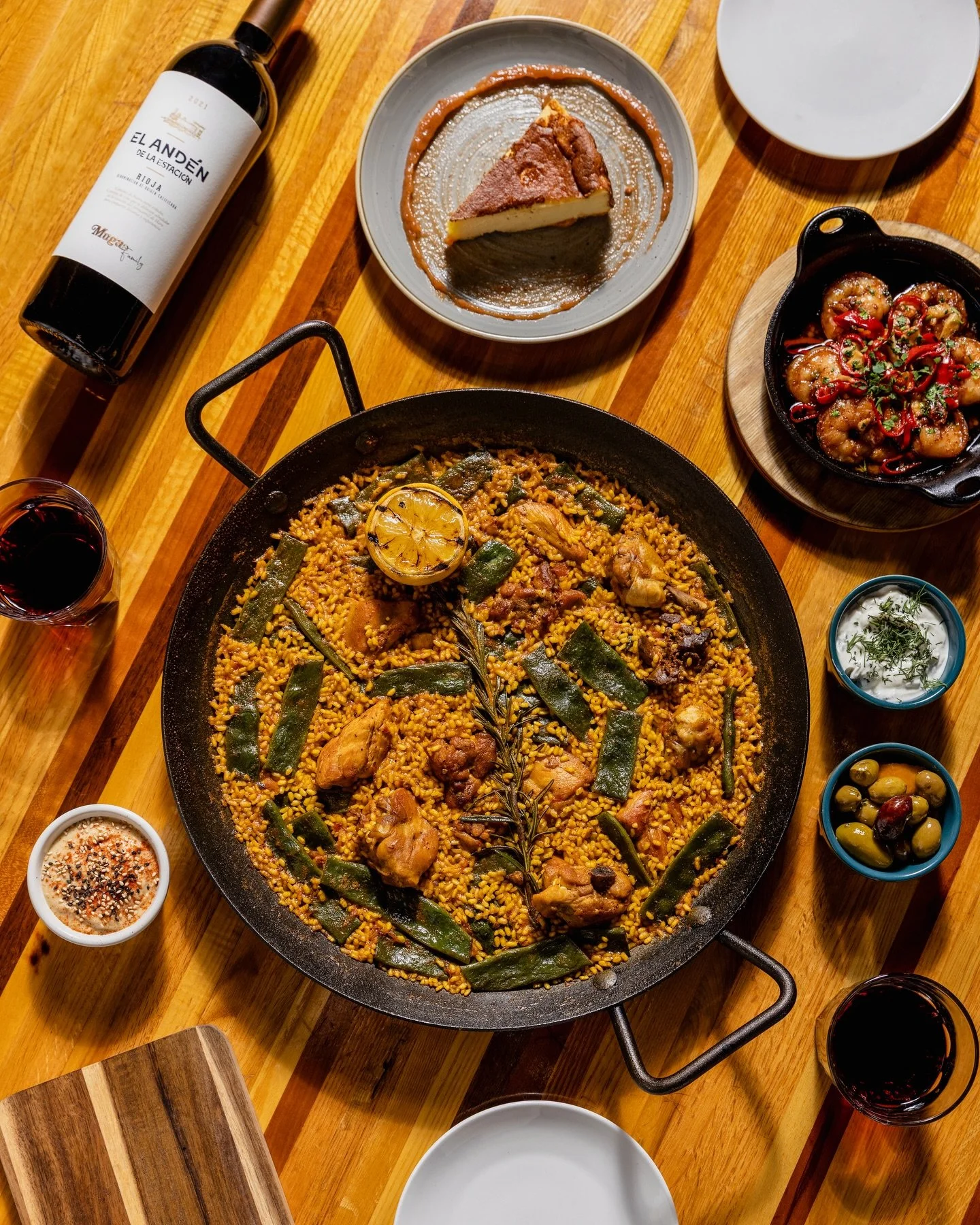 Paella Tuesdays are here!

Every Tuesday night, we&rsquo;re doing something a little different &mdash; a coursed prix fixe menu built around the pan. $30 per person, minimum two people, maximum good company.

You&rsquo;ll start with marinated olives,
